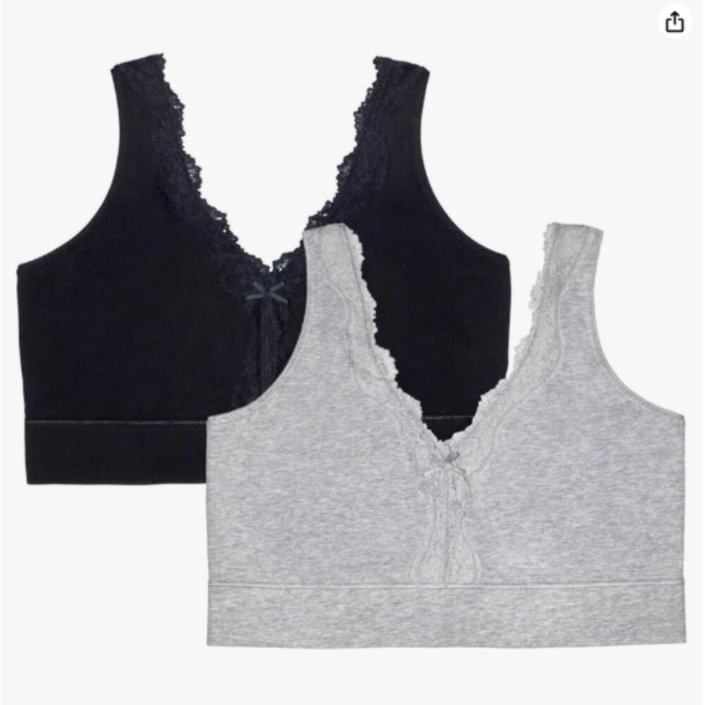 Fruit of The Loom Women's 2-Pack Full Coverage Wireless Cotton Bra - Sz. 3XL